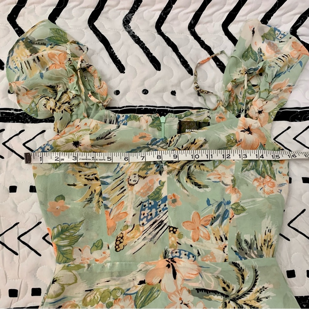 Reformation Floral Green Mini Dress - Picture 8 of 15